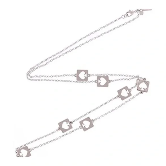 KATE SPADE • Silver Hole Punch Rosary Long Necklace - Picture 4 of 5